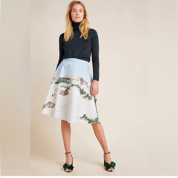 Corey Lynn Calter NWOT Wonderland Midi Skirt Large Winter Ski Print - Picture 16 of 16